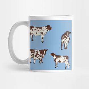 Ayrshire Cows Pattern Blue Mug